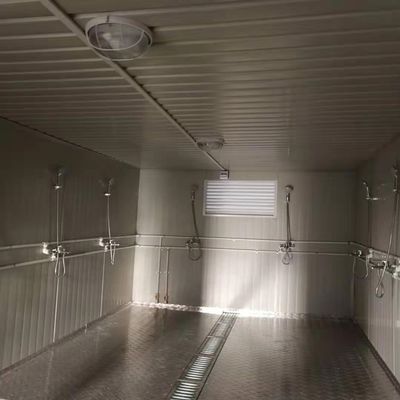 Final Baño turístico Panel prefabricado de metal tallado Baño público portátil con electricidad estándar local y puerta de seguridad