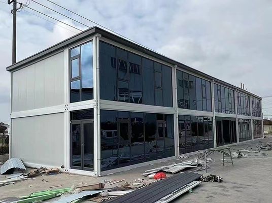 20FT/40FT personalizado de vidrio de la pared de la cortina de acero panel de sándwich desmontable casa de contenedores para sus requisitos del cliente