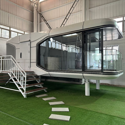 30-40 años de vida útil Cuadro de acero Casa cápsula espacial de alta gama para turismo de lujo personalizado y vida inteligente