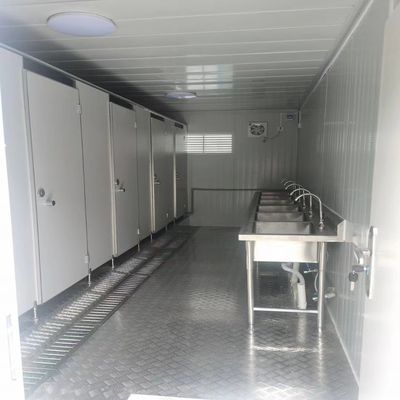 Baño de contenedores hecho de panel de sándwich marco de acero para la escuela en blanco o color personalizado