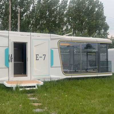 Casa de contenedor modular ecológico ventaja de la pared de placa de aluminio personalizada Casa cápsula para hotel al aire libre