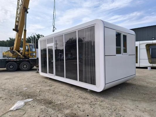 Casa de contenedor modular ecológico ventaja de la pared de placa de aluminio personalizada Casa cápsula para hotel al aire libre
