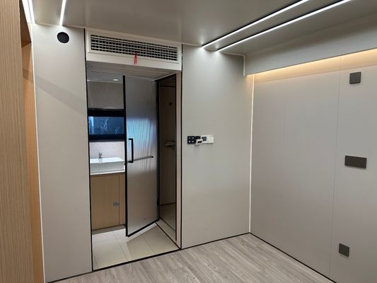 Hotel al aire libre gabinete plano contenedor de acero casa cápsula espacial con estilo de diseño moderno y sistema inteligente