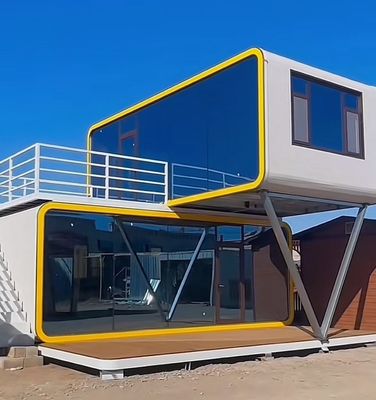 Interruptor de electricidad y color personalizado de lujo exterior Casa cápsula espacial Casas modulares prefabricadas para hotel resort