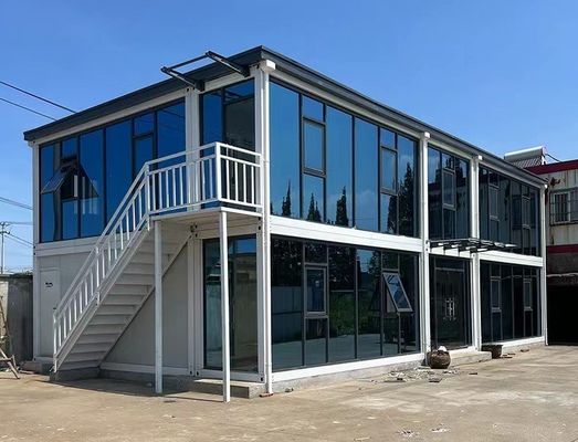 Ventana de acero de plástico 20 pies Prefabricado Casa de contenedores móviles desmontables para el sitio de construcción Seguro fuerte estable