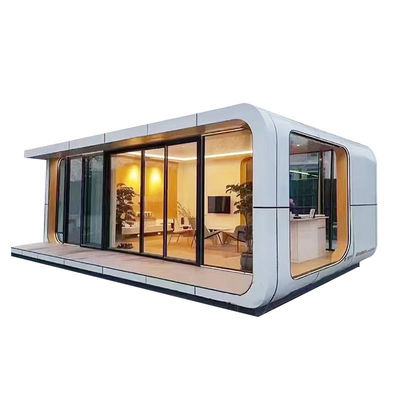 Casa de contenedores de cápsulas espaciales modernas con sistema inteligente y invernaderos