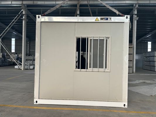 Casa de contenedores plegables de oficina prefabricada de 20 pies con paredes de paneles de sándwich
