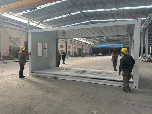 Casa de contenedores plegable con marco de acero galvanizado