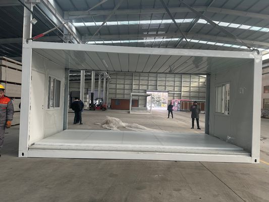 40 pies 20 pies Panel de sándwich de oficina prefabricado plegable hogar móvil dormitorio campamento contenedor plegable en ventana de aluminio duradero
