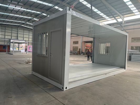 40 pies 20 pies Panel de sándwich de oficina prefabricado plegable hogar móvil dormitorio campamento contenedor plegable en ventana de aluminio duradero