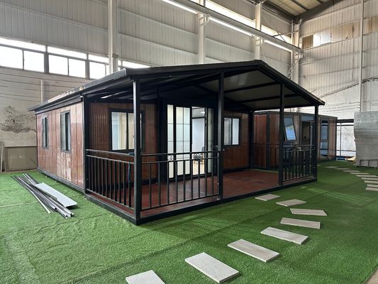 Casa de contenedores prefabricada de 2 dormitorios portátil y expandible para oficinas