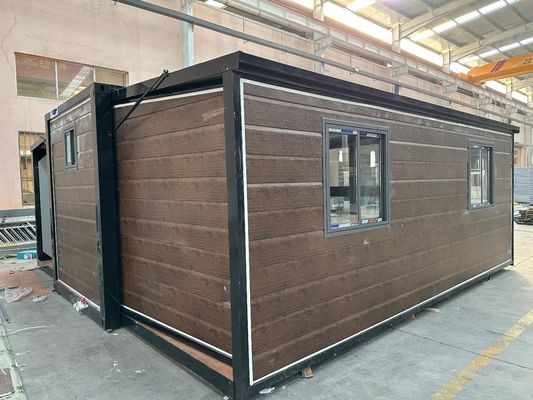 Casa de estar de contenedores modernos expandibles Casa prefabricada a prueba de agua de 40 pies o tamaño personalizado 2 dormitorios Un baño