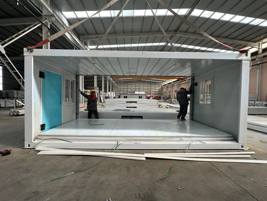 Casa plegable de contenedores de oficina de 20 pies en estilo moderno simple con múltiples funciones