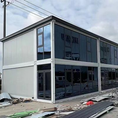 Diseño portátil modular panel de sándwich Cuadro de acero Casa de contenedores desmontable con opción de color personalizada