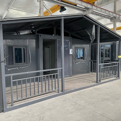 Instalación fácil Estrutura de acero resistente al viento Marco de contenedor expandible Casa para multifunción y en 20 40 pies de tamaño