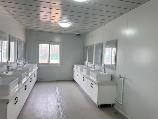 Casa móvil portátil Oficina prefabricada Casas de contenedores Casa de contenedores de paquete plano con baño Ventaja de instalación rápida
