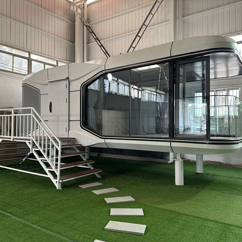 Invernaderos estilo de diseño moderno en la cápsula de espacio de vidrio más popular para una instalación fácil Prefabricado totalmente amueblado