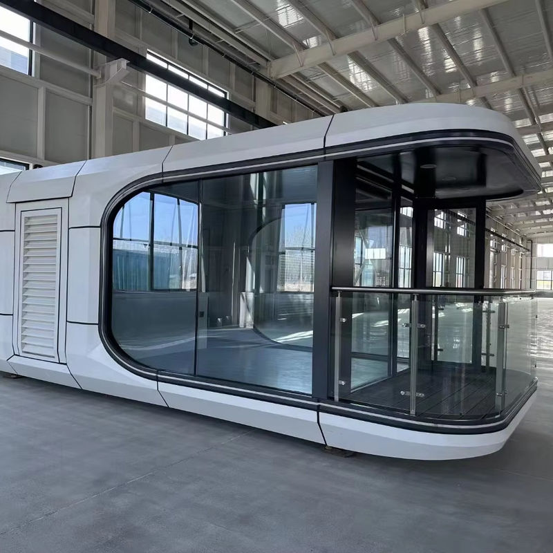 Decoración de interiores a medida Diseño moderno Camping de lujo Capsula Casas prefabricadas con sistema inteligente