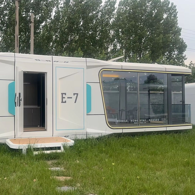 Casa de contenedor modular ecológico ventaja de la pared de placa de aluminio personalizada Casa cápsula para hotel al aire libre