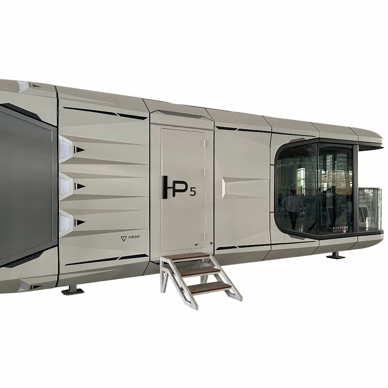 30-40 años de vida útil Casa cápsula espacial prefabricada con pared de placa de aluminio personalizada y 2 dormitorios