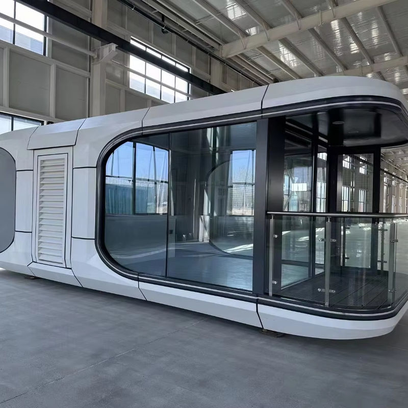 Puerta de panel de sándwich Mejor Casa móvil Casa prefabricada moderna Hotel modular de lujo Villa de vida Casa cápsula espacial