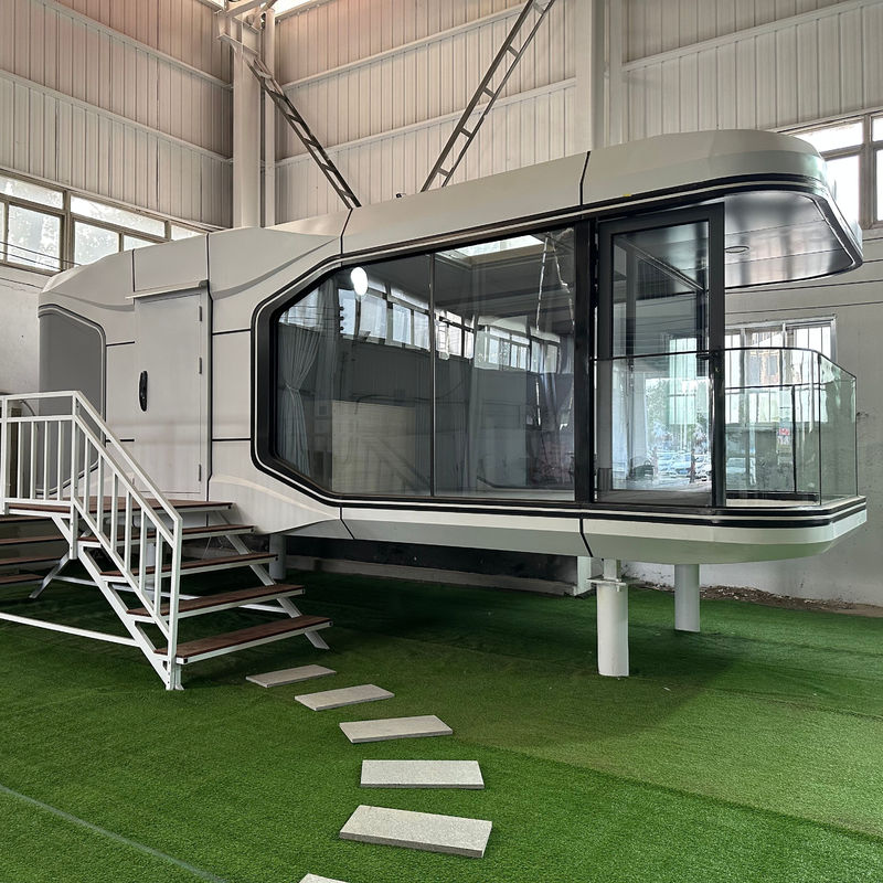 Casas verdes de tamaño personalizado Capsula espacial Casas móviles dormitorio Hotel modular para el complejo móvil Prefab pequeñas casas hogar