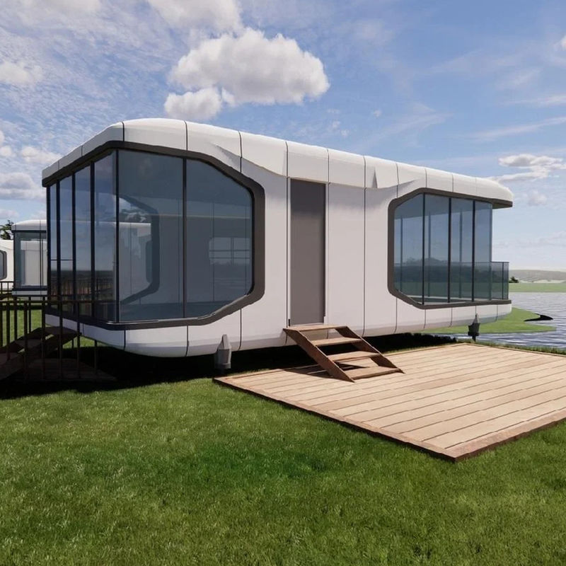 Resort turístico Villa móvil prefabricada cápsula espacial Casa pequeña con tamaño personalizado y baño Hotel modular