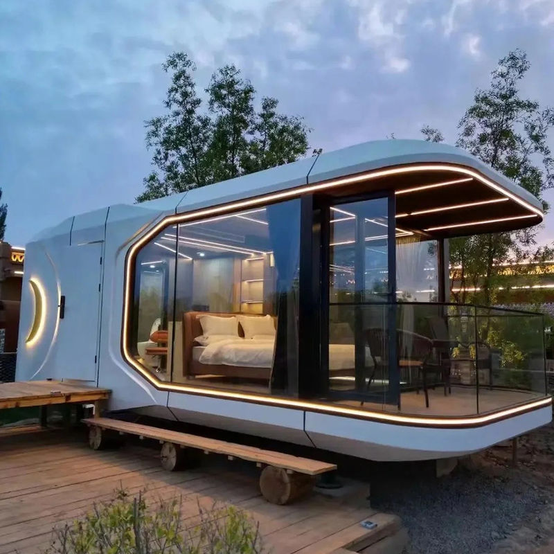 Diseño gráfico Capsula espacial al aire libre prefabricada Resort Hotel para transporte y carga 20'/40' Contenedor
