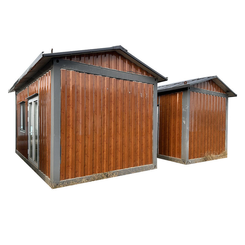 Casa de contenedores prefabricada de grano de madera estable hecha de acero con paredes y techo opcionales de paneles sandwich