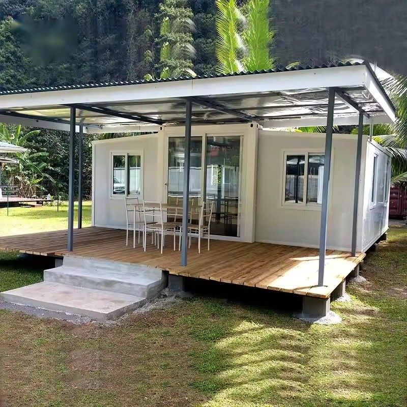 Casa de contenedores de lujo de alta calidad de 20 pies 30 pies 40 pies con panel de sándwich y puerta de aleación de aluminio