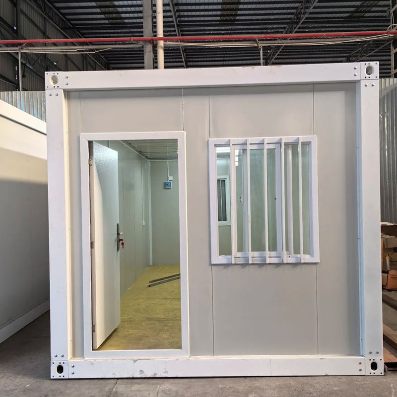 Casa de contenedores respirada razonable con puerta de seguridad y 1 dormitorio solución de material desmontable